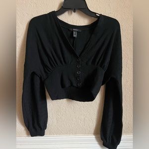 Black basic long sleeve blouse